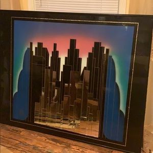 Extra large city skyline wall decor.
